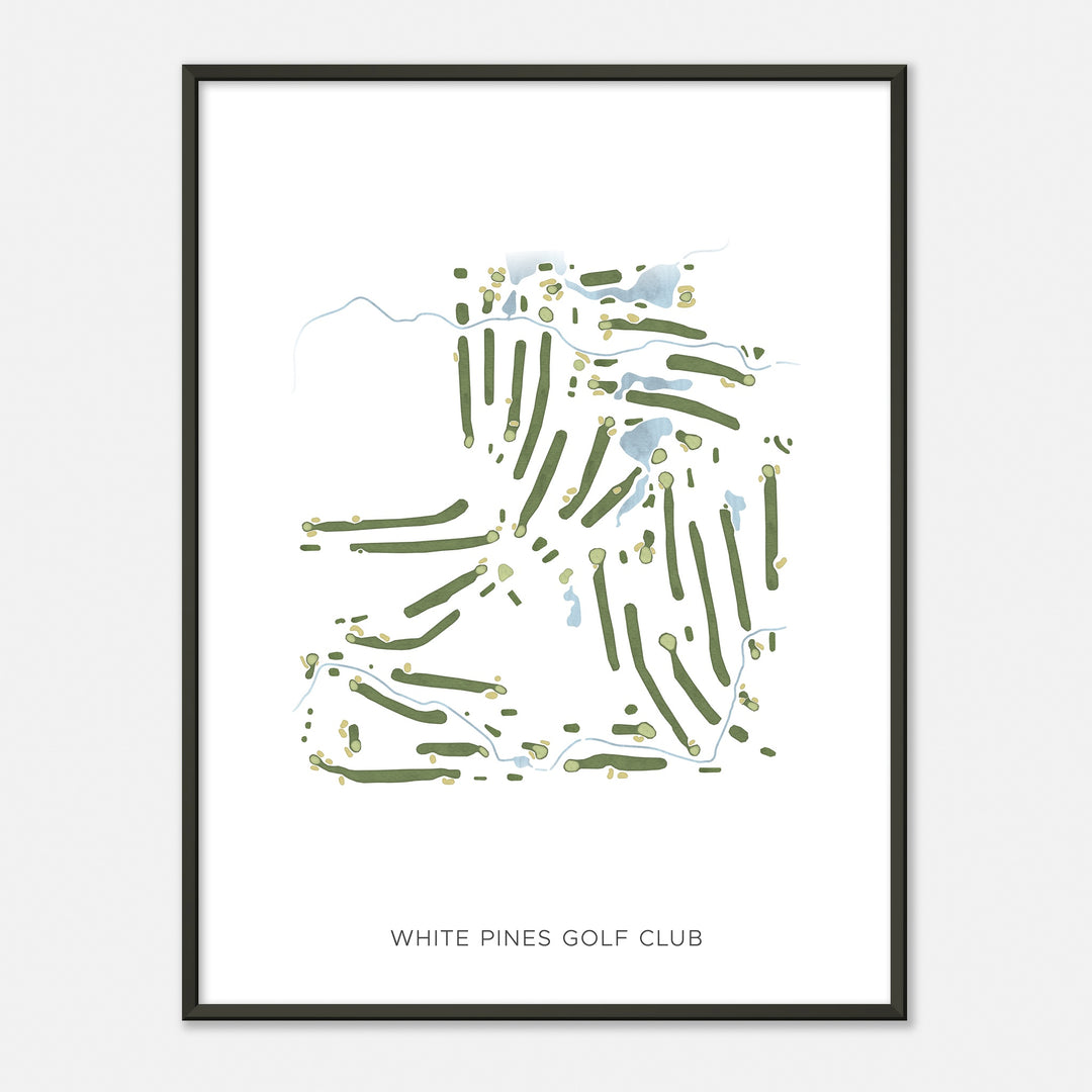 Print of White Pines Golf Club Modern Map