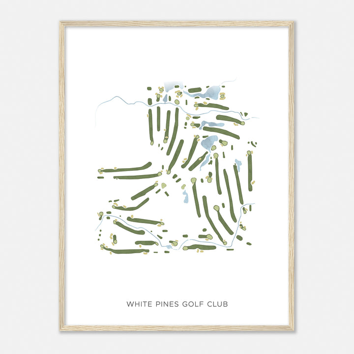 Print of White Pines Golf Club Modern Map