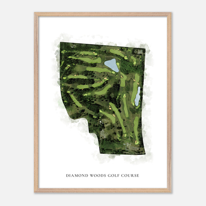 Print of Diamond Woods Golf Course Classic Map