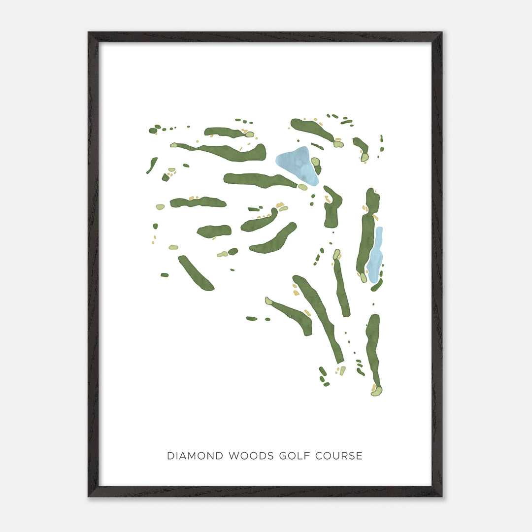 Print of Diamond Woods Golf Course Modern Map