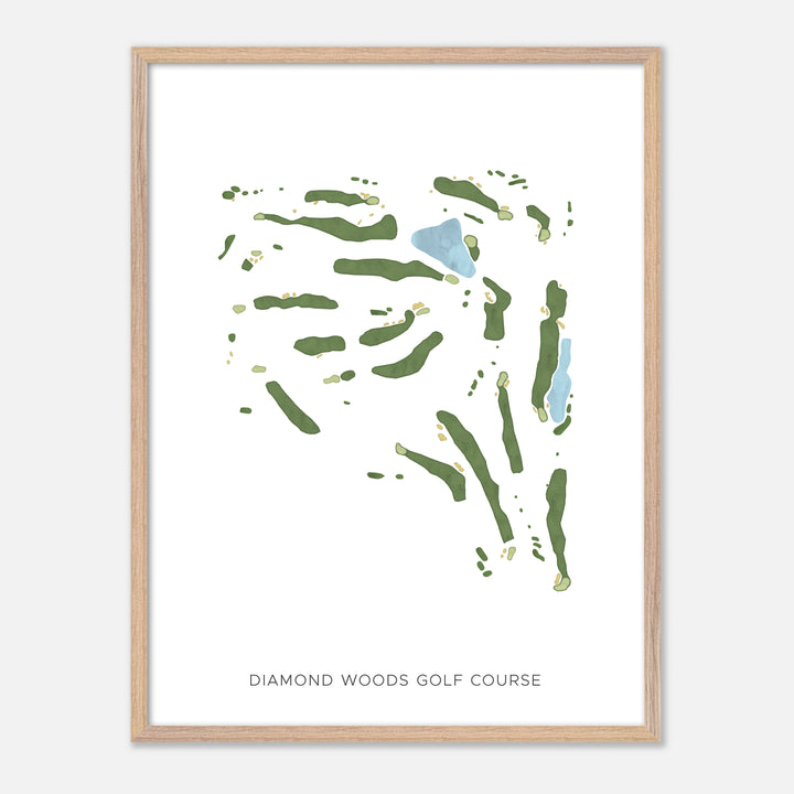Print of Diamond Woods Golf Course Modern Map