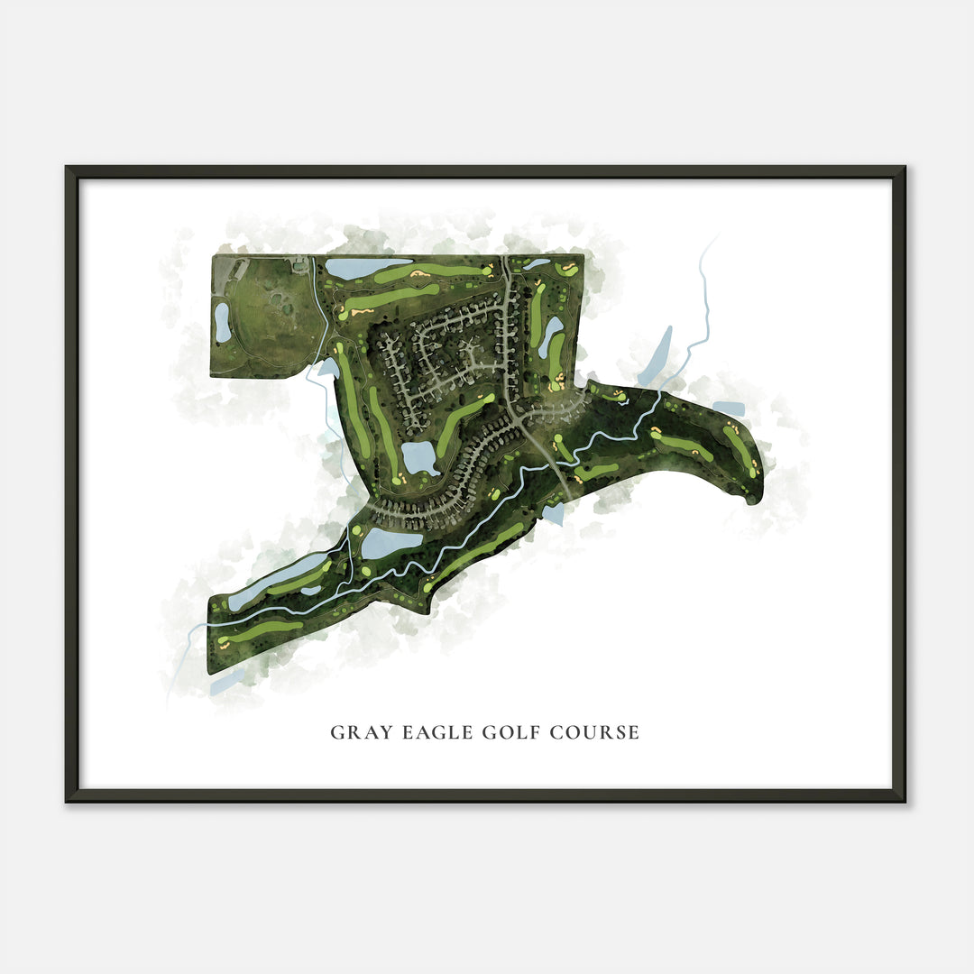 Print of Gray Eagle Golf Course Classic Map