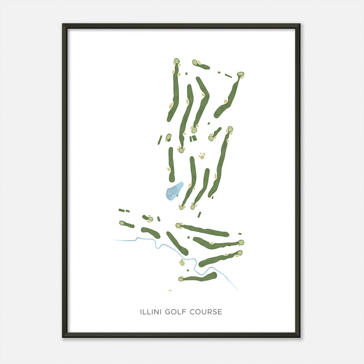 Print of Illini Golf Course Modern Map