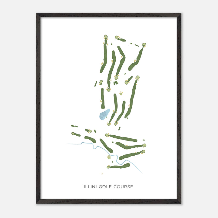 Print of Illini Golf Course Modern Map