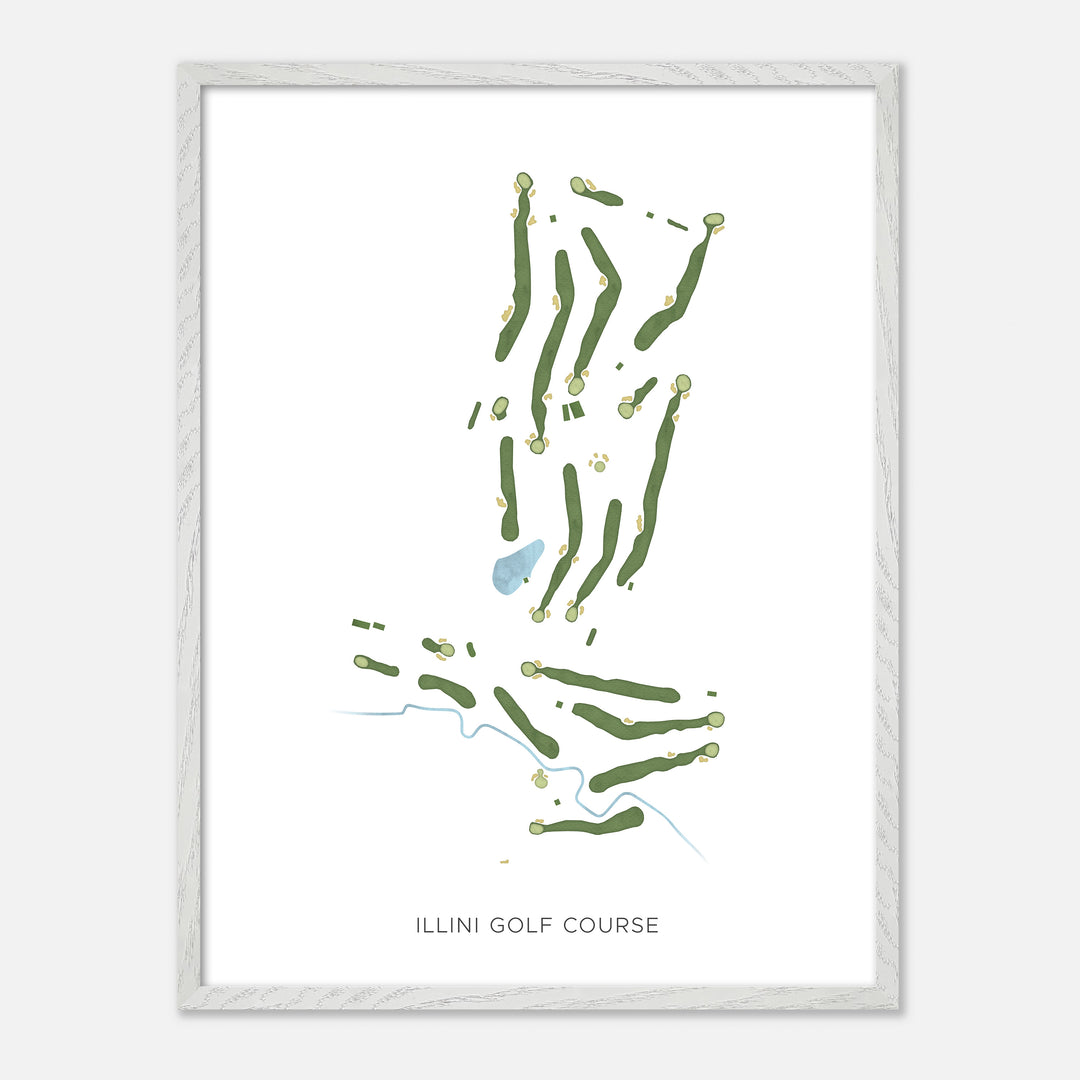 Print of Illini Golf Course Modern Map