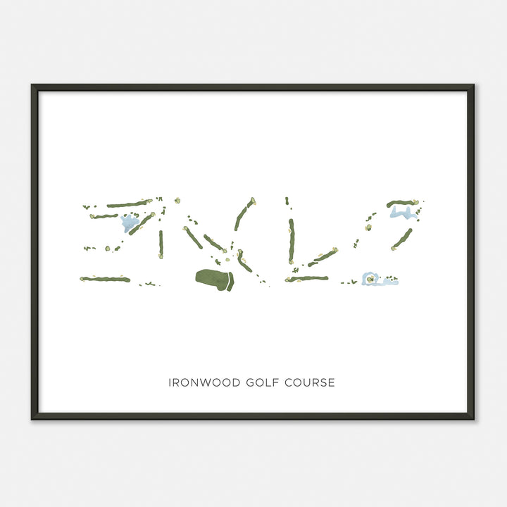 Print of Ironwood Golf Course Modern Map