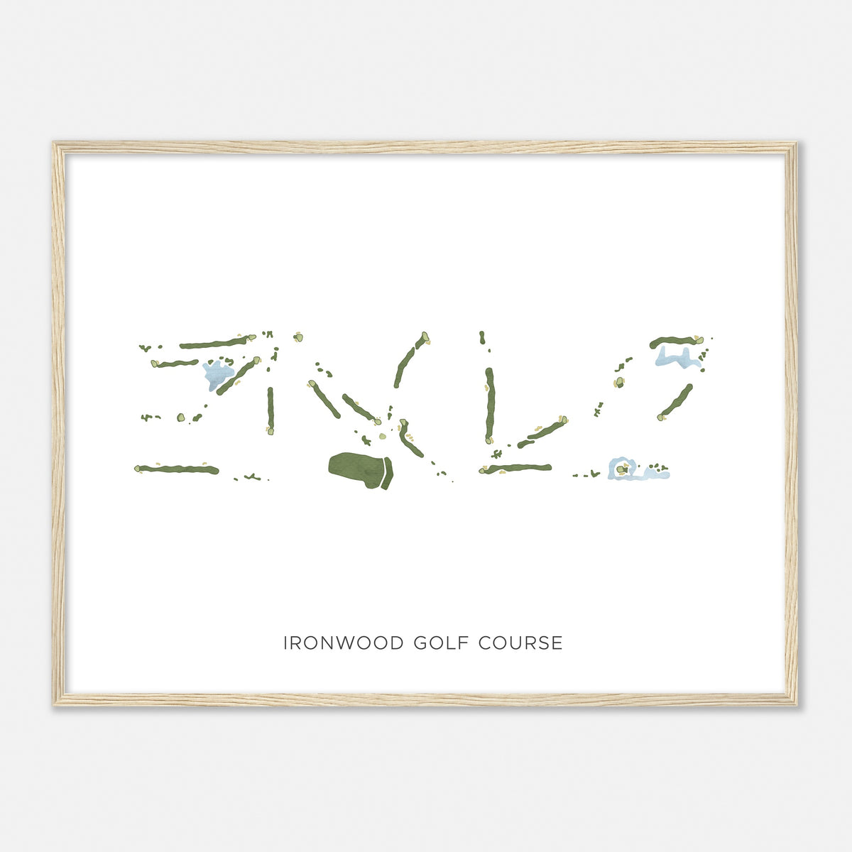 Print of Ironwood Golf Course Modern Map