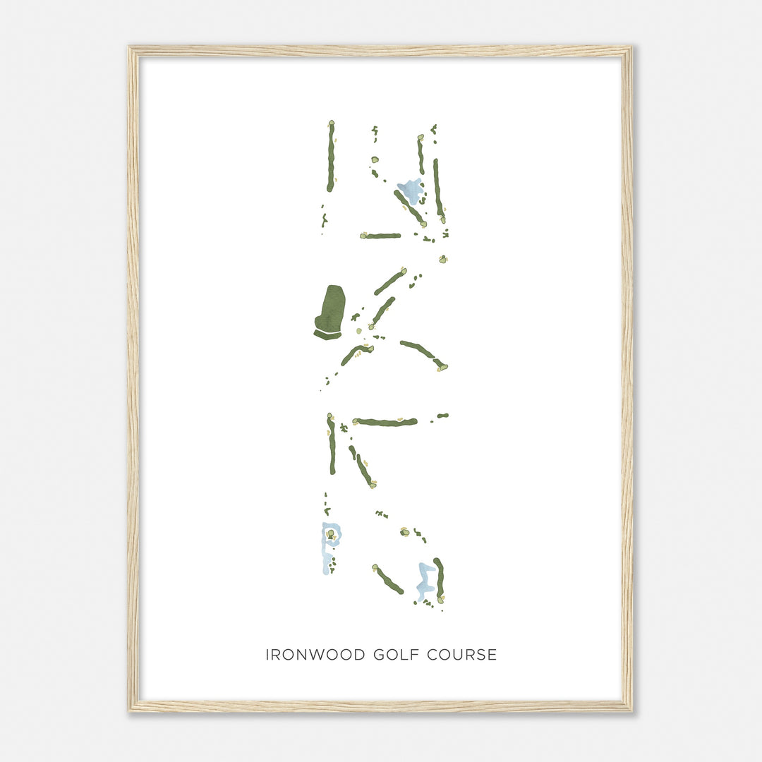 Print of Ironwood Golf Course Modern Map