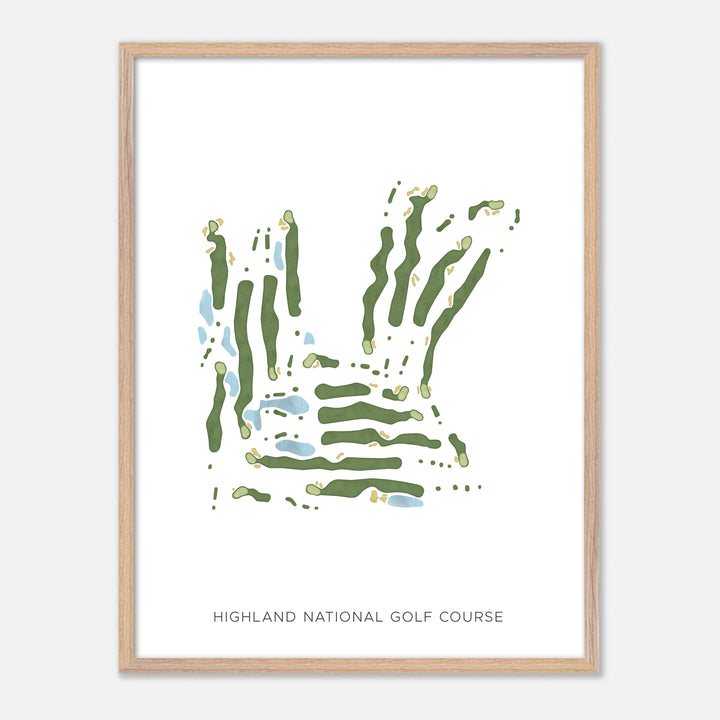 Print of Highland National Golf Course Modern Map