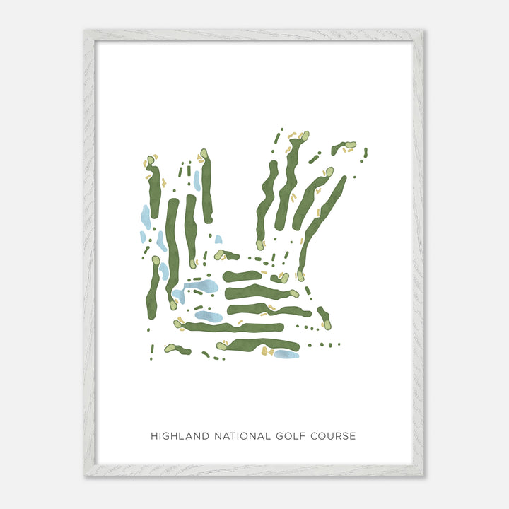 Print of Highland National Golf Course Modern Map
