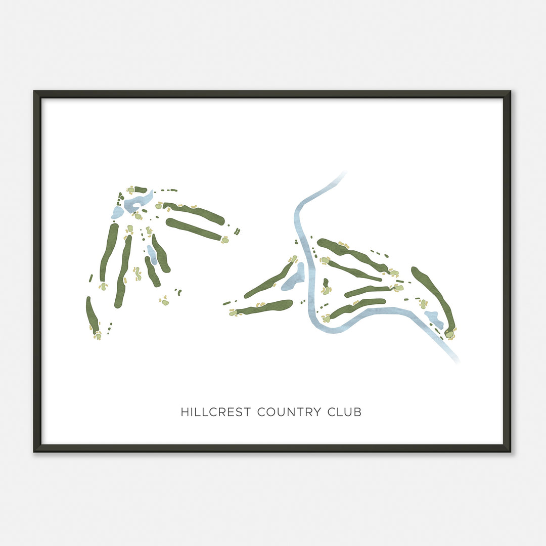 Print of Hillcrest Country Club Modern Map