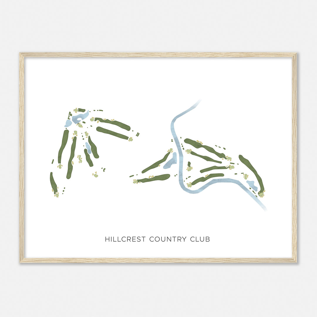 Print of Hillcrest Country Club Modern Map