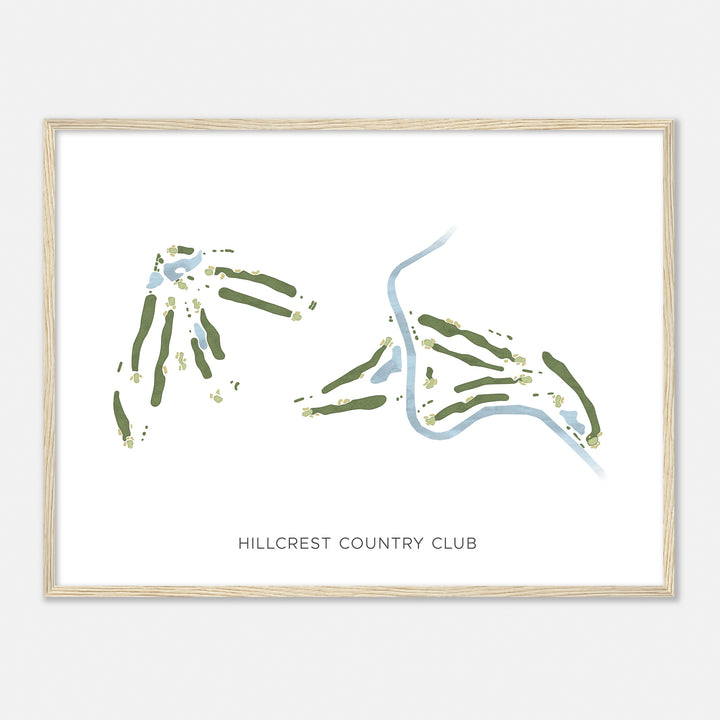 Print of Hillcrest Country Club Modern Map