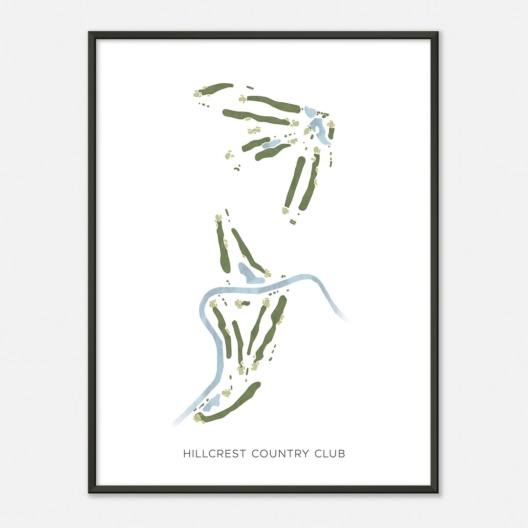 Print of Hillcrest Country Club Modern Map