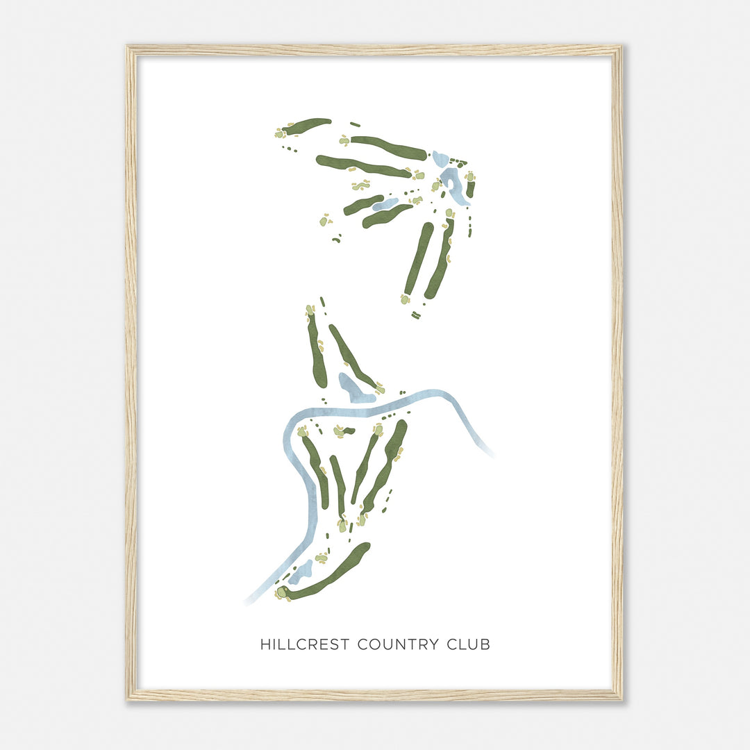 Print of Hillcrest Country Club Modern Map