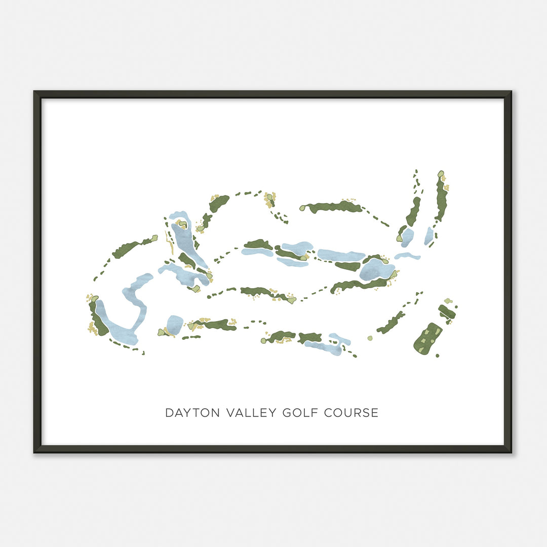 Print of Dayton Valley Golf Course Modern Map