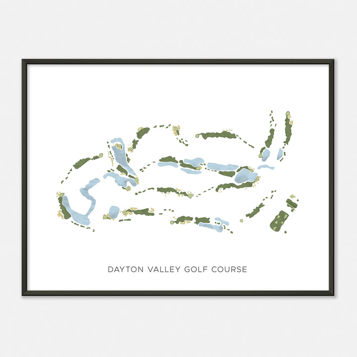 Print of Dayton Valley Golf Course Modern Map
