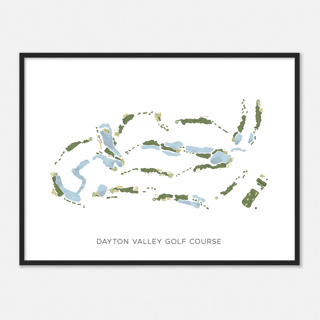 Print of Dayton Valley Golf Course Modern Map