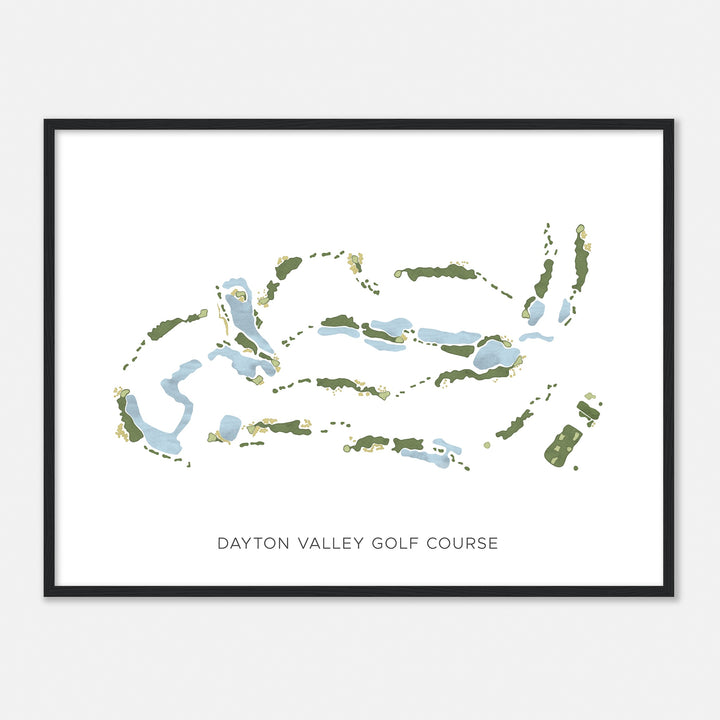 Print of Dayton Valley Golf Course Modern Map