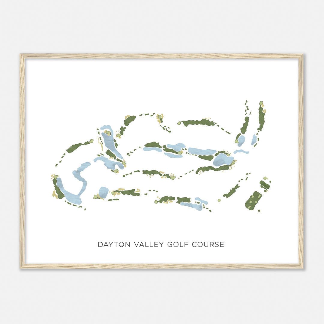 Print of Dayton Valley Golf Course Modern Map