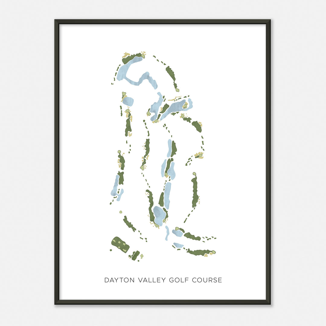 Print of Dayton Valley Golf Course Modern Map
