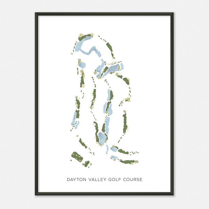 Print of Dayton Valley Golf Course Modern Map