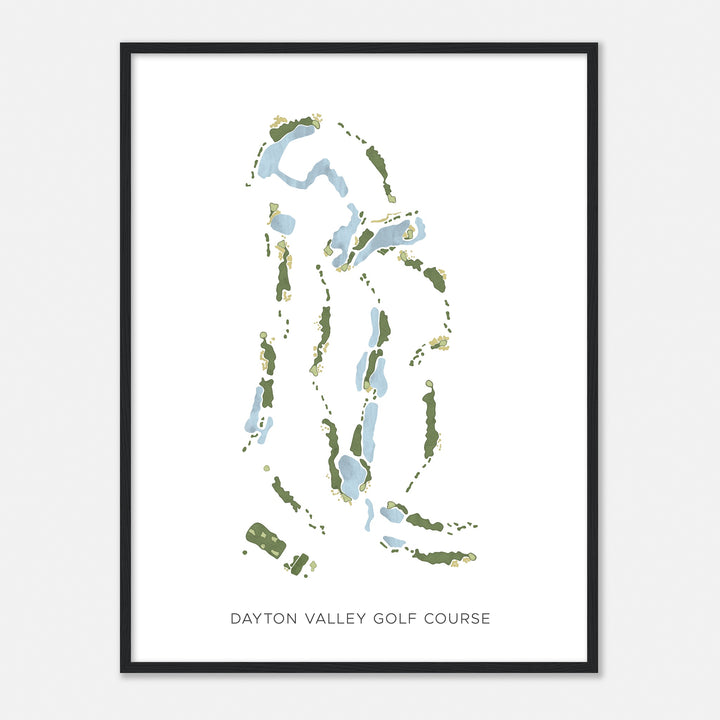 Print of Dayton Valley Golf Course Modern Map