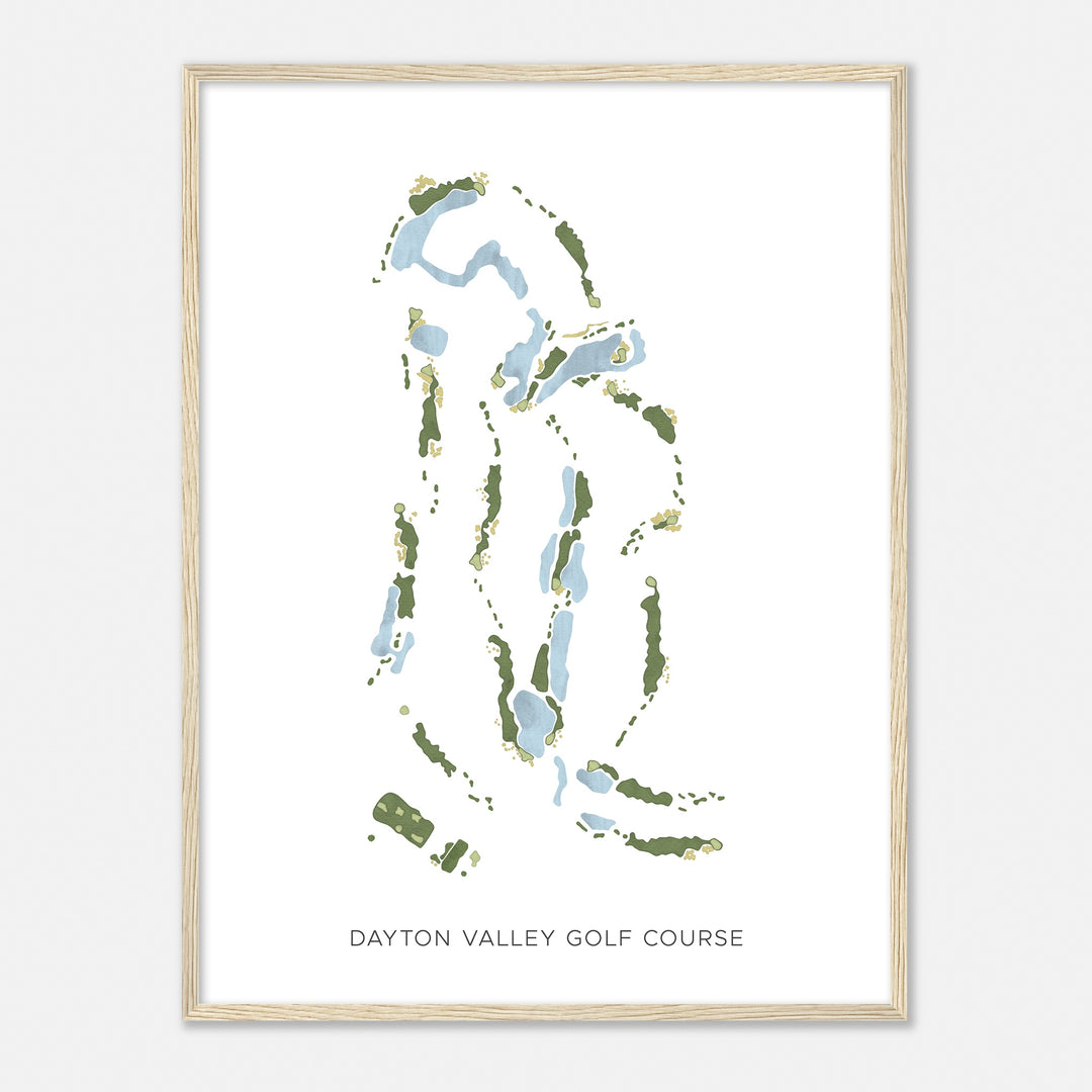 Print of Dayton Valley Golf Course Modern Map