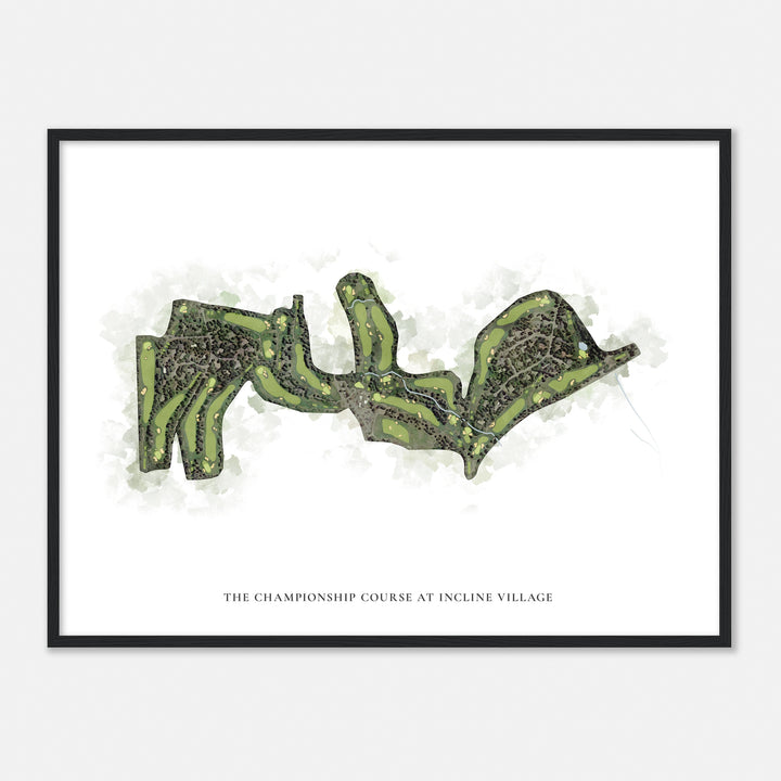 Print of The Championship Course At Incline Village Classic Map