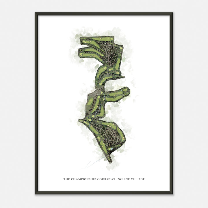 Print of The Championship Course At Incline Village Classic Map