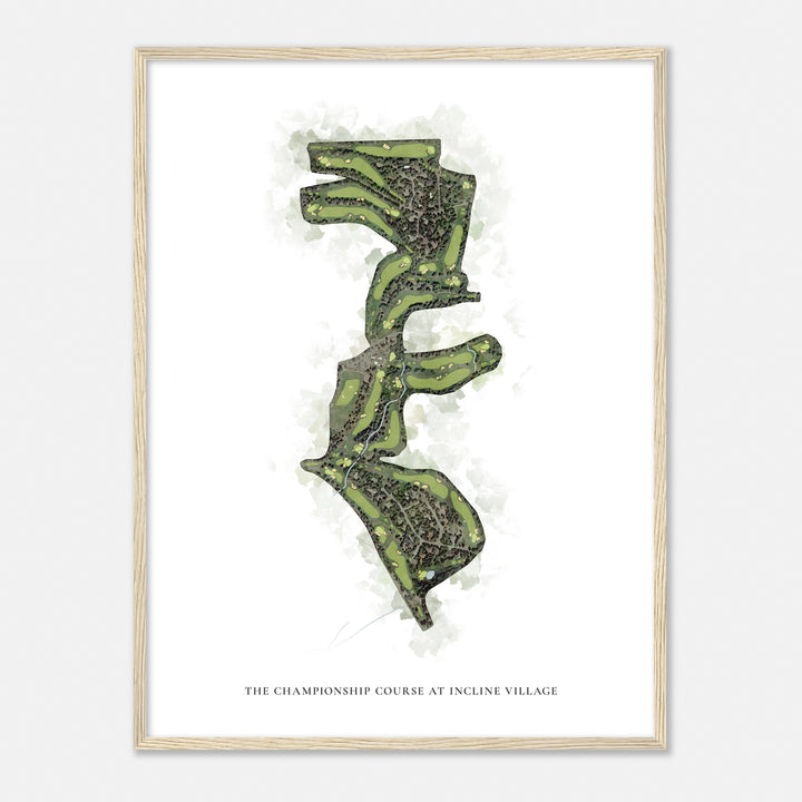 Print of The Championship Course At Incline Village Classic Map