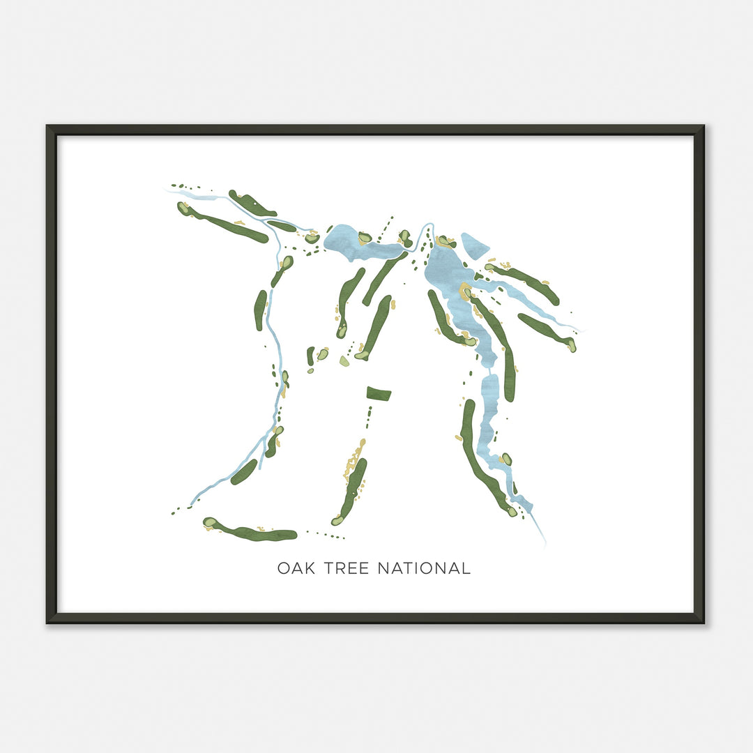 Print of Oak Tree National Modern Map