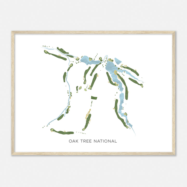 Print of Oak Tree National Modern Map