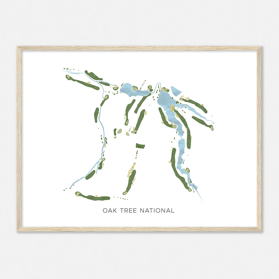 Print of Oak Tree National Modern Map