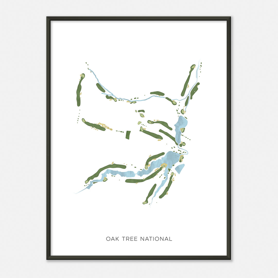 Print of Oak Tree National Modern Map