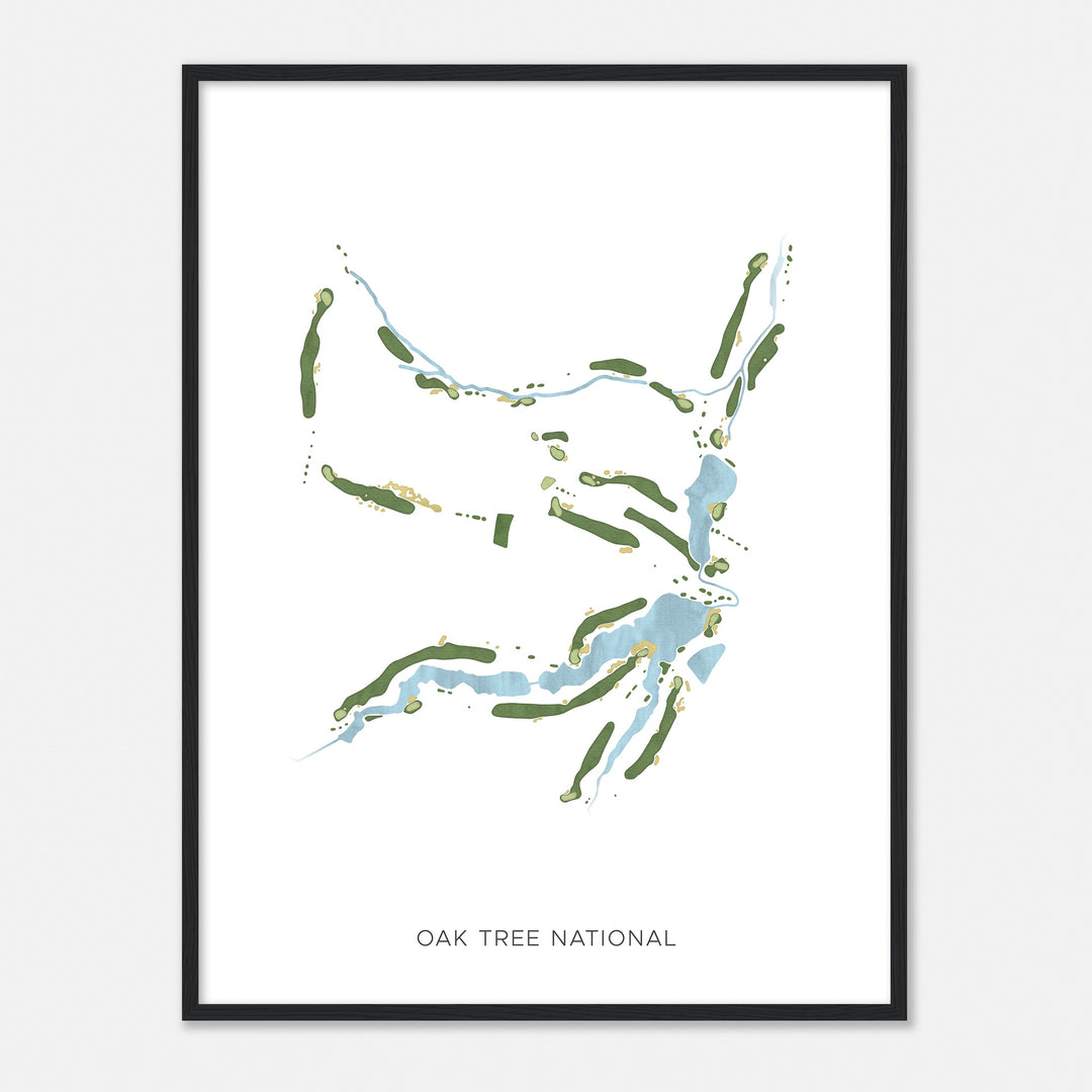 Print of Oak Tree National Modern Map