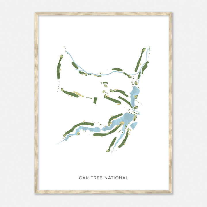 Print of Oak Tree National Modern Map