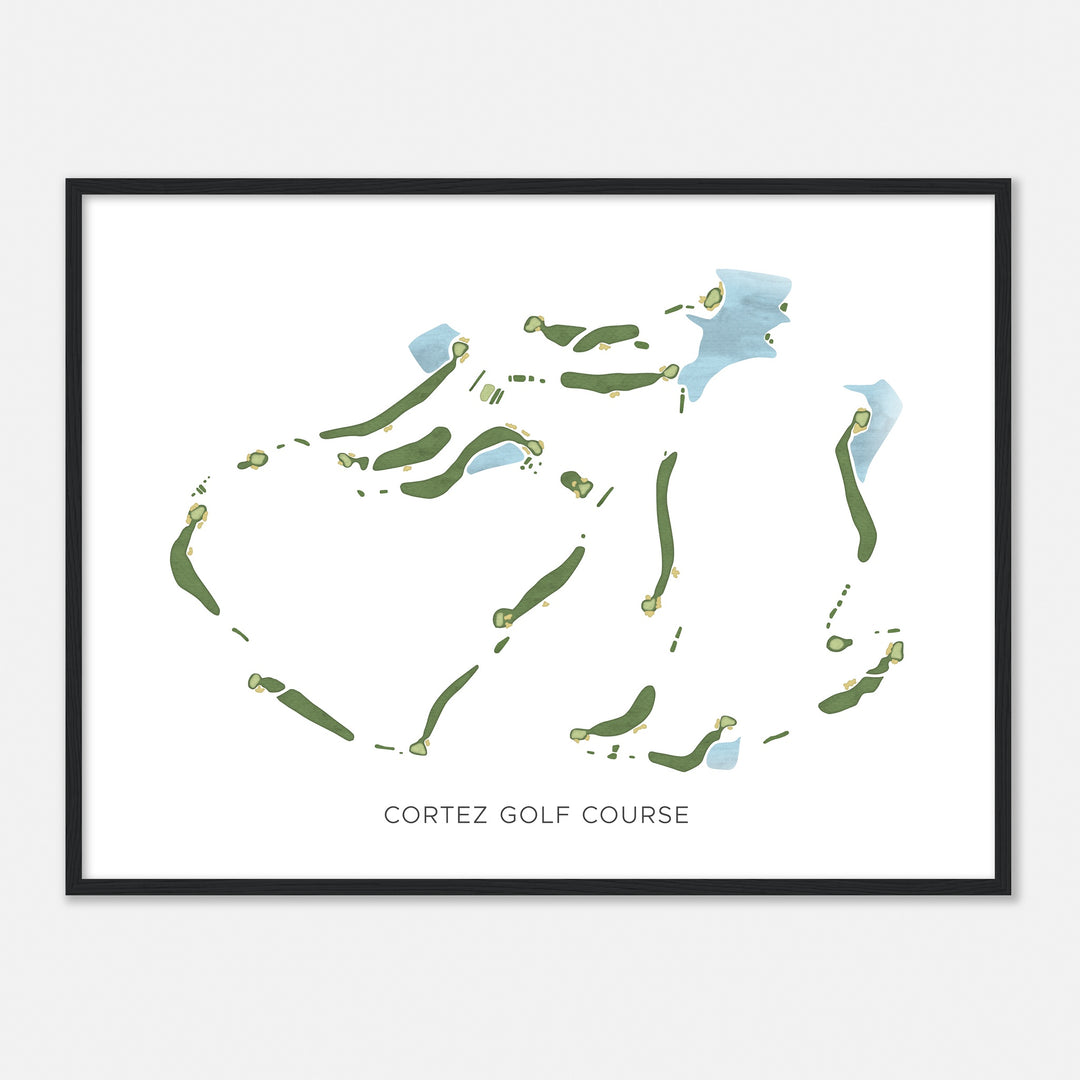 Print of Cortez Golf Course Modern Map