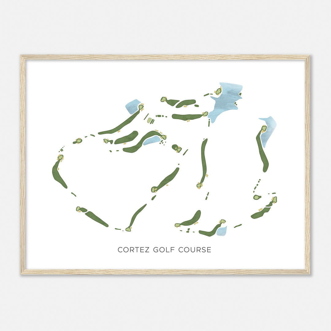 Print of Cortez Golf Course Modern Map