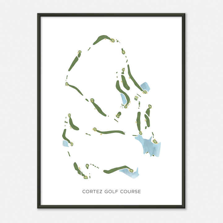 Print of Cortez Golf Course Modern Map