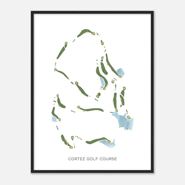 Print of Cortez Golf Course Modern Map