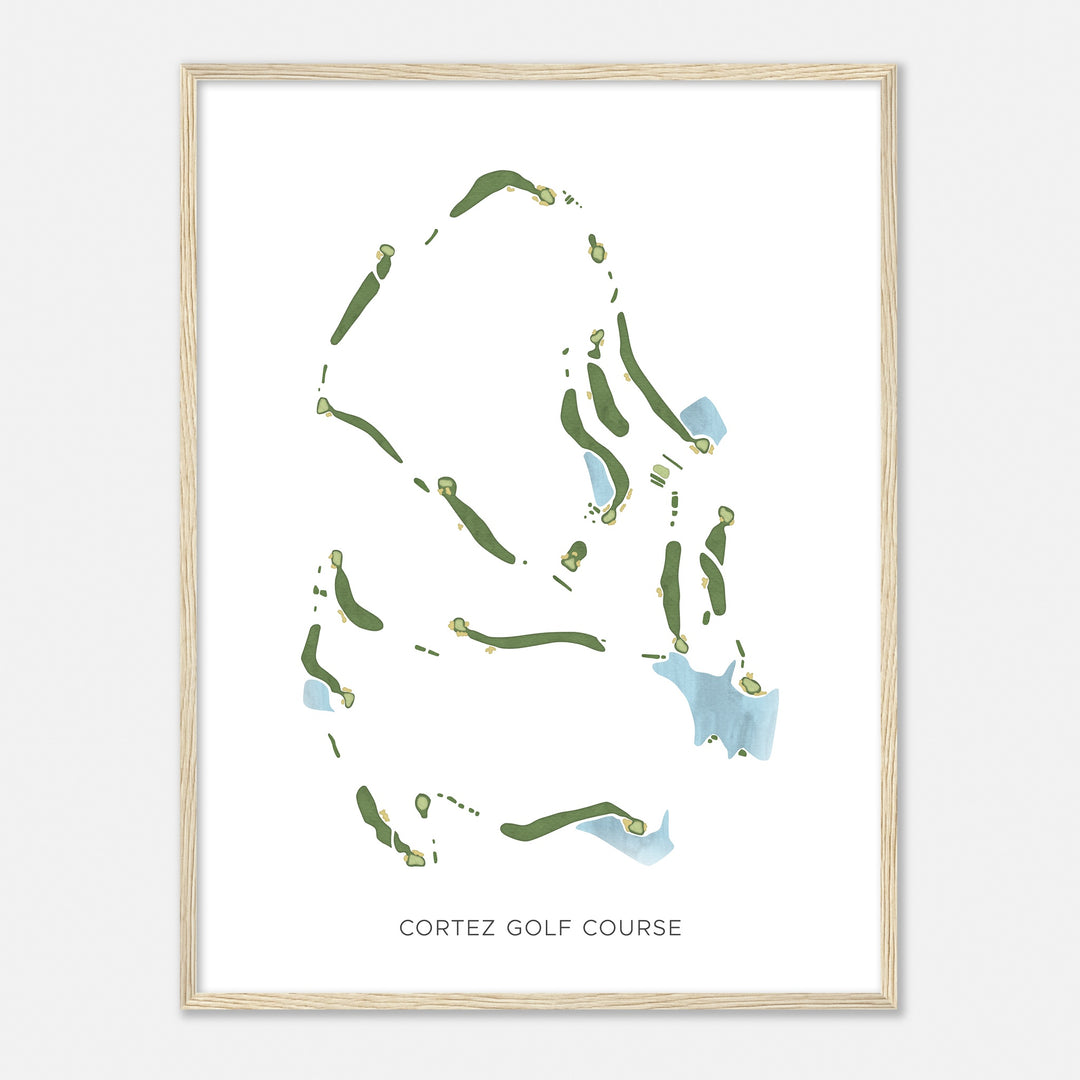 Print of Cortez Golf Course Modern Map