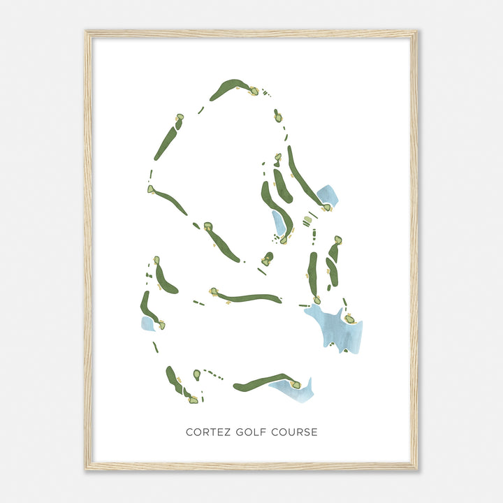 Print of Cortez Golf Course Modern Map