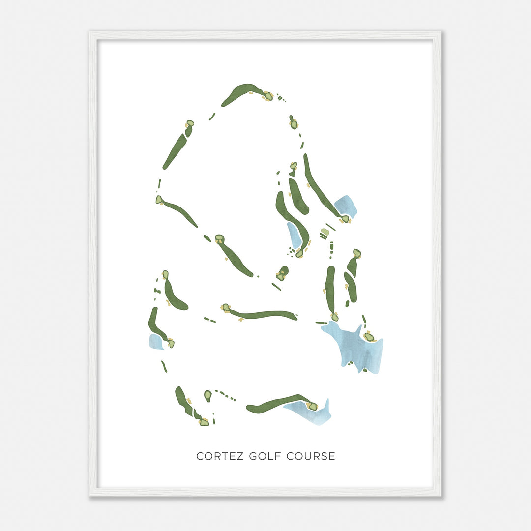 Print of Cortez Golf Course Modern Map