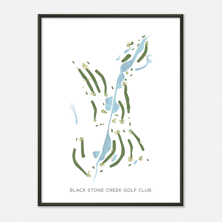 Print of Black Stone Creek Golf Club Modern Map