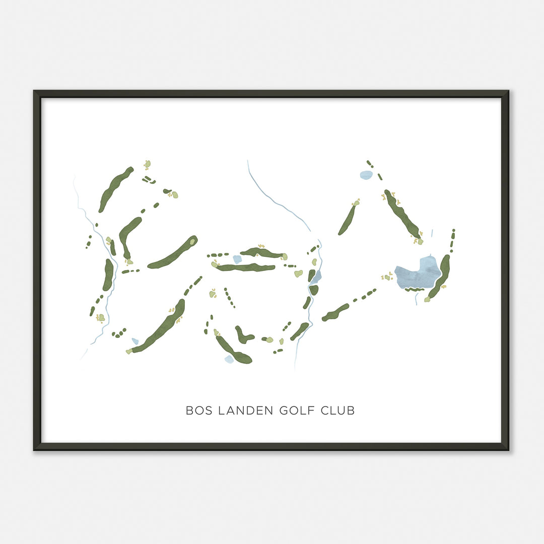 Print of Bos Landen Golf Club Modern Map