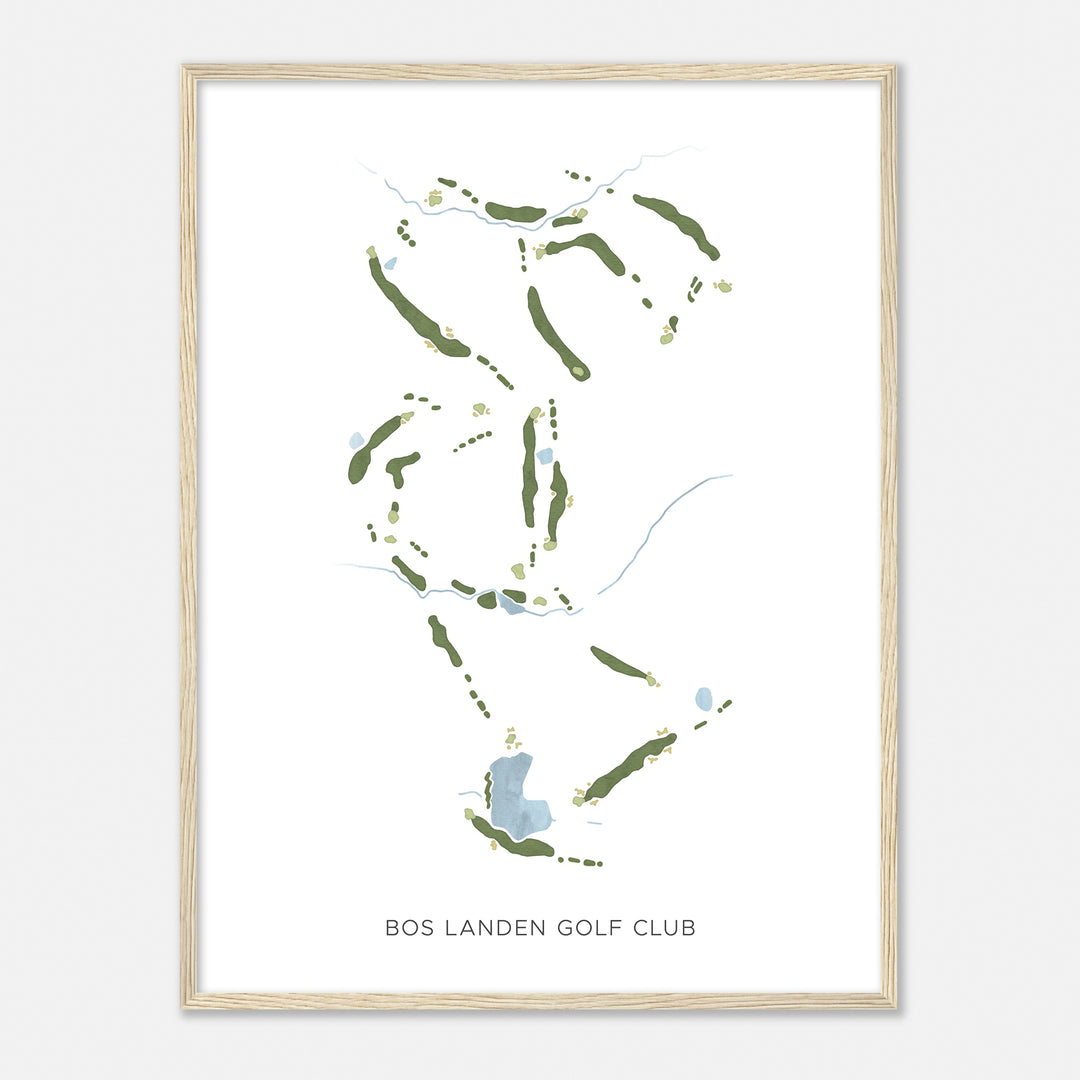 Print of Bos Landen Golf Club Modern Map