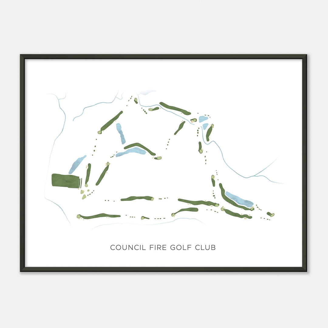 Print of Council Fire Golf Club Modern Map