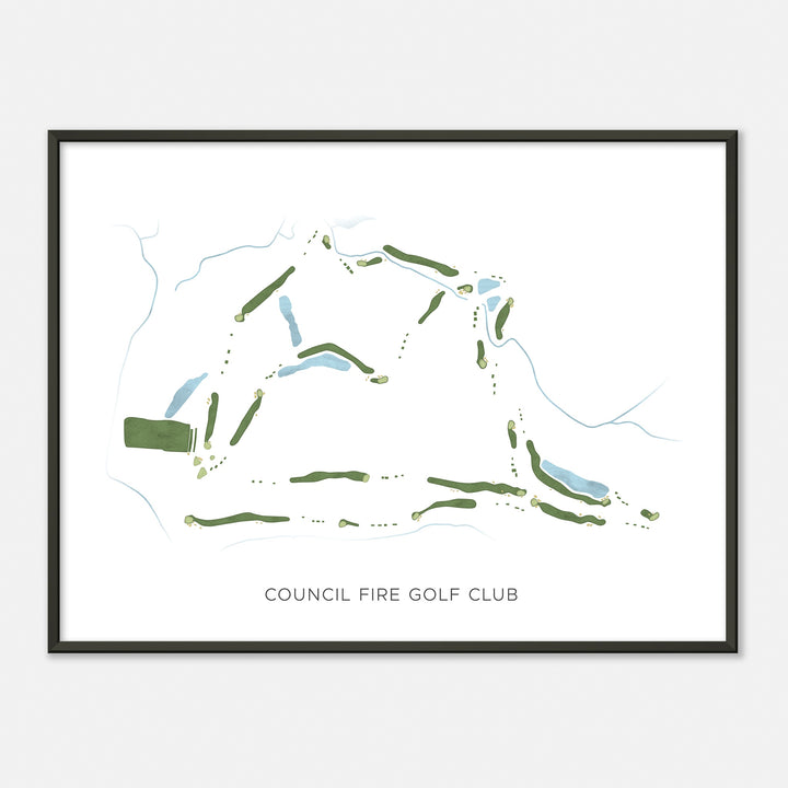 Print of Council Fire Golf Club Modern Map