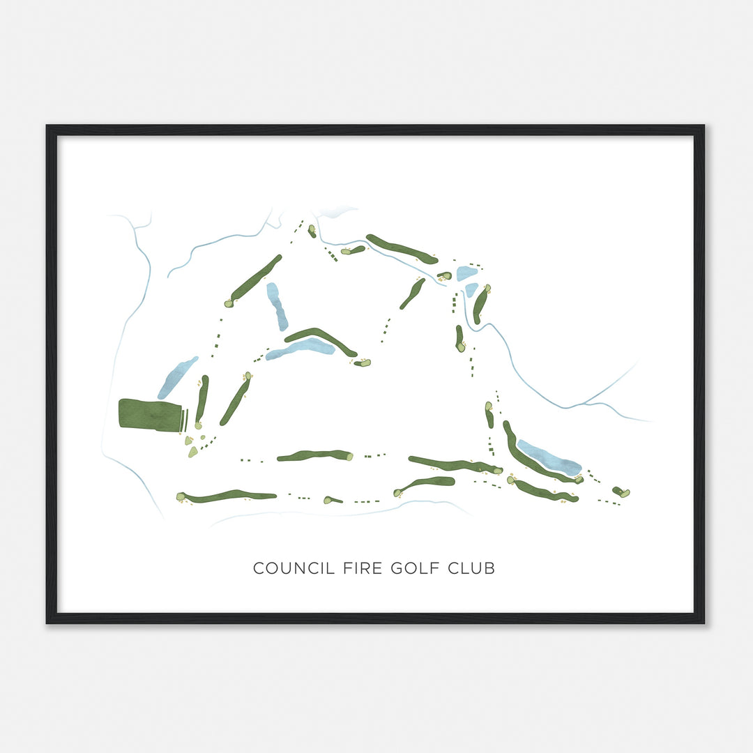 Print of Council Fire Golf Club Modern Map